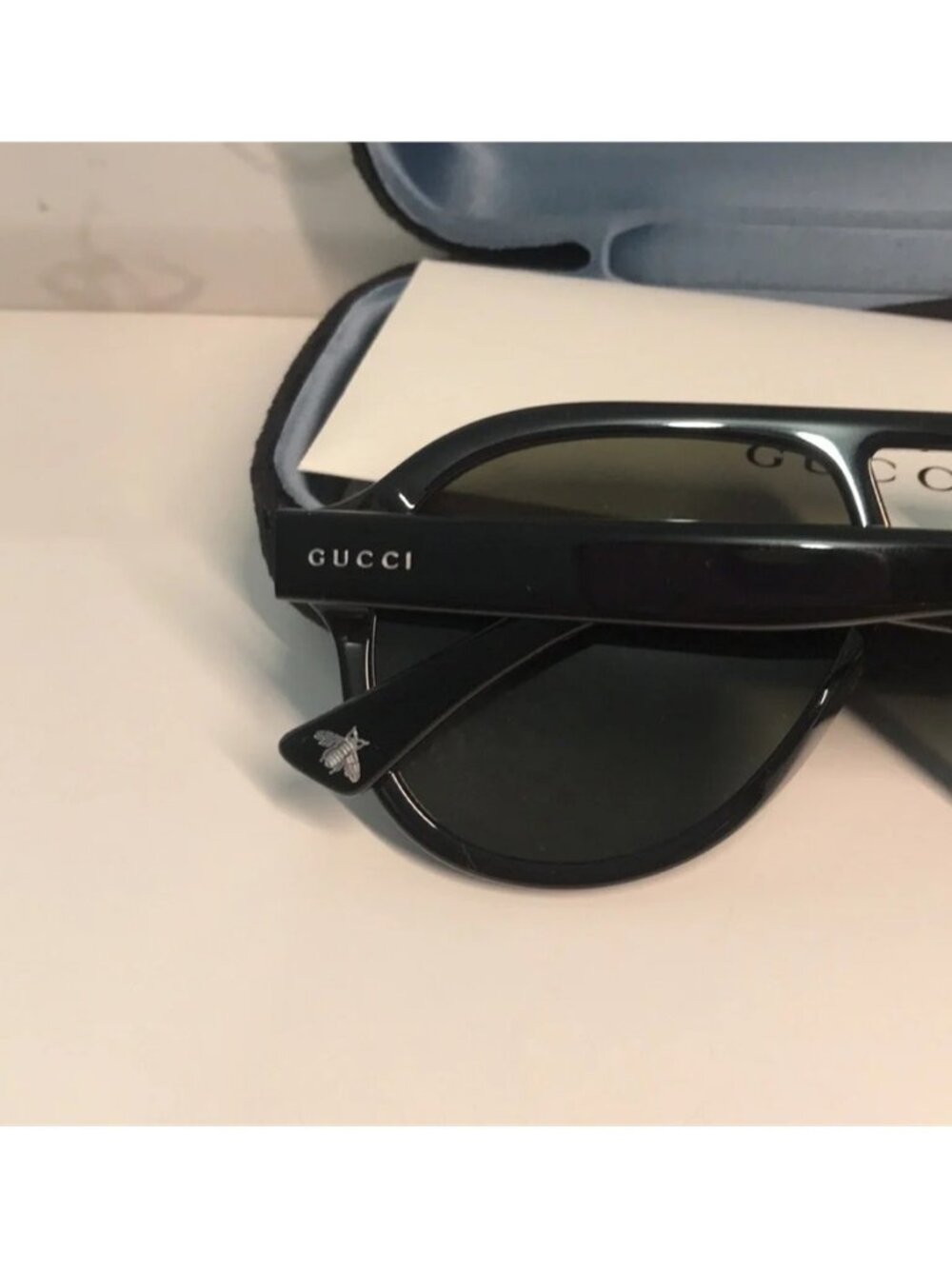 New Authentic Black Aviator Sunglasses GG0159SN 001 - Picture 8 of 9